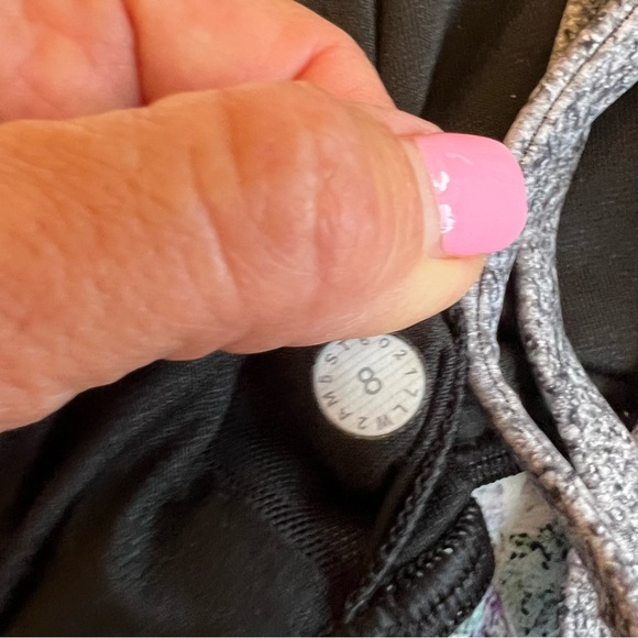 LULULEMON Energy Bra Black, green and purple- Size 8 a - Picture 4 of 6